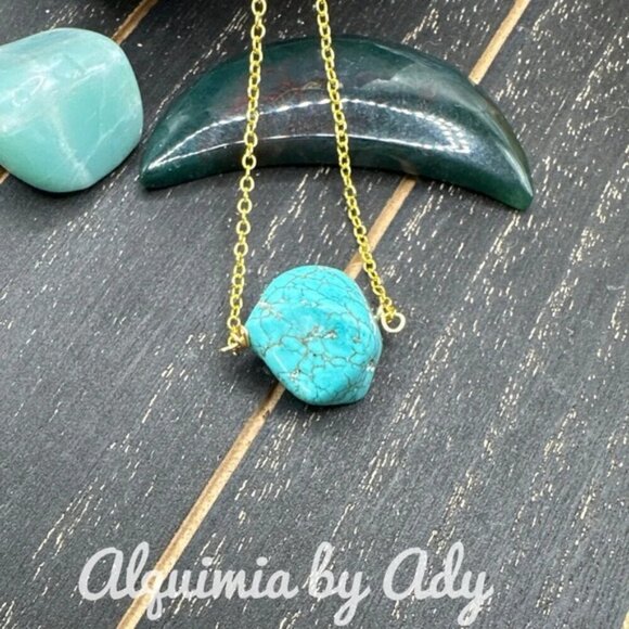 Alquimia Blue and Gold Necklace Exquisite Jewelry Piece - Picture 1 of 1